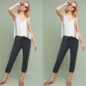 Anthropologie X Cloth & Stone Pull On Tencel Joggers XS Gray Leg Buttons Pockets